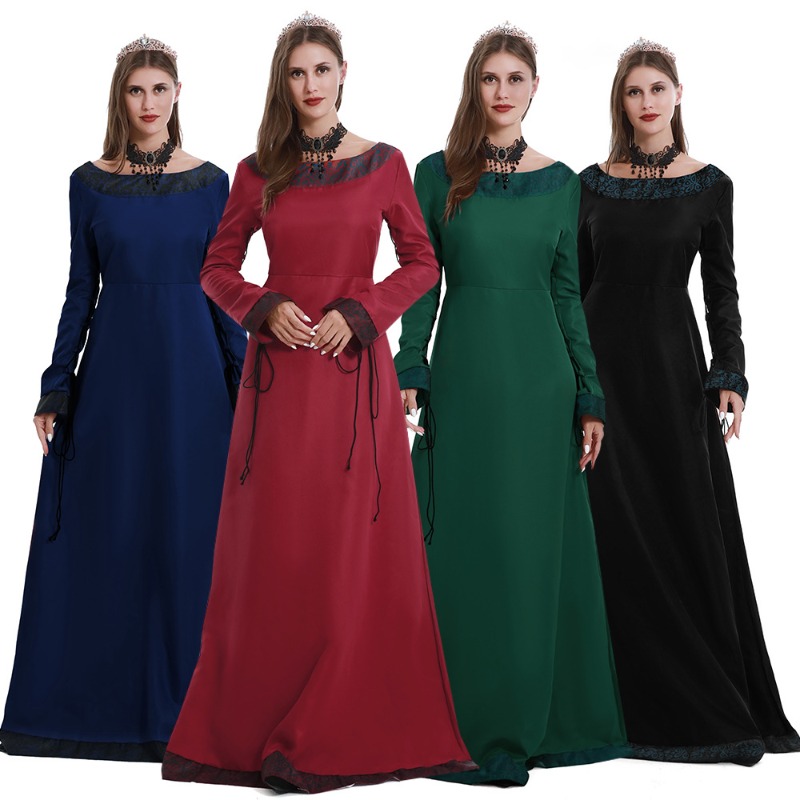 Women Medieval Long Dress V Ne - Medieval Renaissance Dress Women review and price