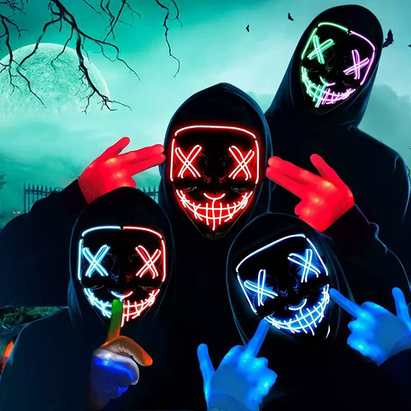 Wireless Neon Luminous Purge M - Led Purge Mask Halloween review and price